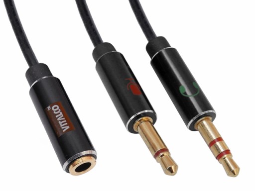 Adaptér CTIA JACK 3,5/4P/zásuvka-2xJACK 3,5/3P/VITALCO zástrčka 0,2m
