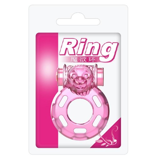 BAILE - Ružový vibračný prsteň na penis Erotic Gadget Penis Ring Bear