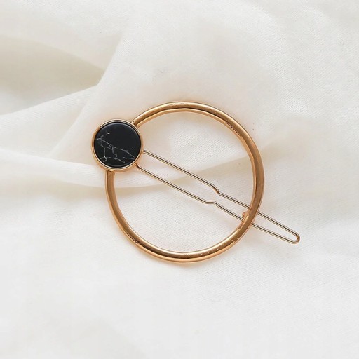 Zlatá spona do vlasov CIRCLE Marble
