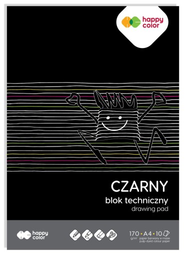 Farebný technický blok A4 170g 20 listov Happy Color