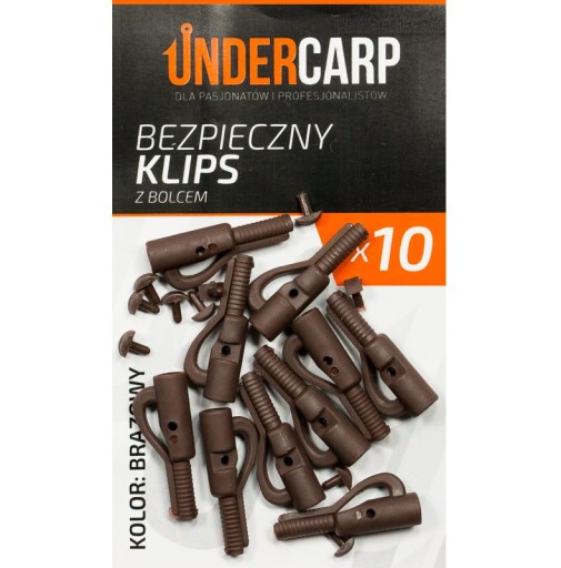 Hnedá spona na zatvárací špendlík Undercarp