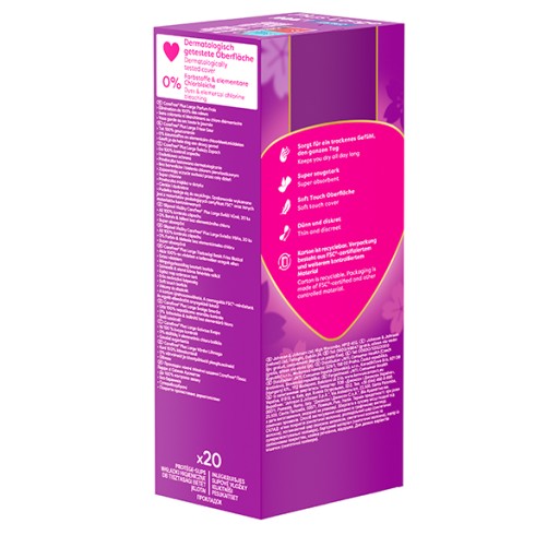 CAREFREE Plus Veľké hygienické vložky svieža vôňa 20 ks