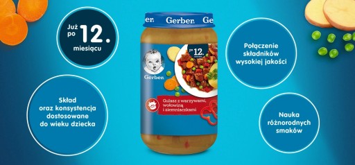 Gerber Guláš zelenina s hovädzím mäsom a zemiakmi 250g