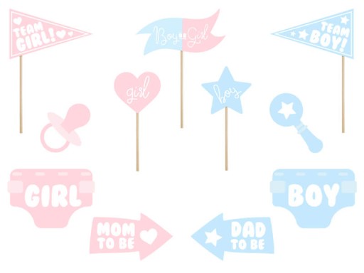 Baby Shower gender odhaliť foto doplnky 11 ks
