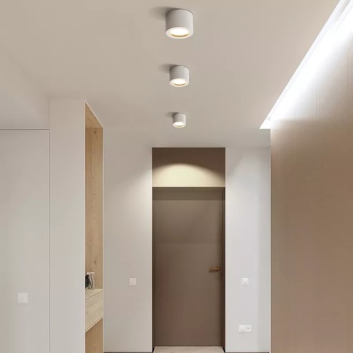 Prisadené stropné svietidlo SPOT LARGE TUBE LED E27 biele okrúhle 12cm