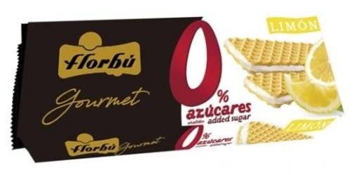 Florbu wafle plnené citrónom, bez cukru, 150g