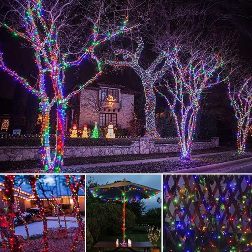 Solárne LAMPY Vonkajšia dekoratívna záhrada 5 METROV 50 LED Balkón