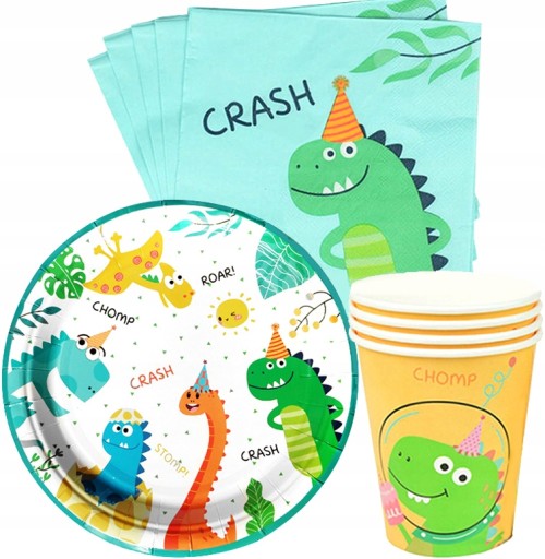 Papierové poháre DINOSAURS narodeniny DINO PARTY farebné narodeniny 6 ks