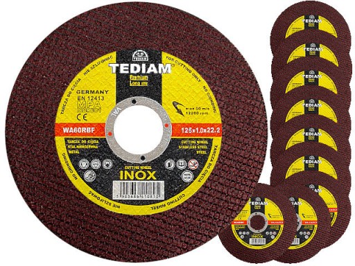 REZNÉ KOTOUČE NA ŠTÍT NA KOV, INOX OCEL 125x1,0 TEDIAM PREMIUM 125 x 1,0