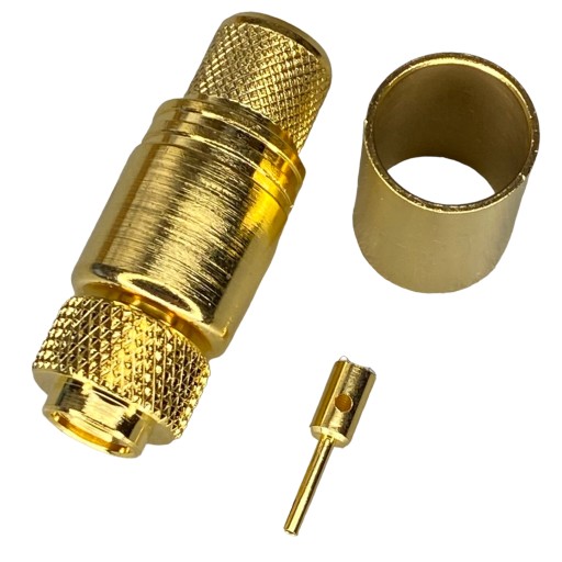 Konektor SMA-RP pre kábel H1000, KRIMOVANÝ ZLATÝ