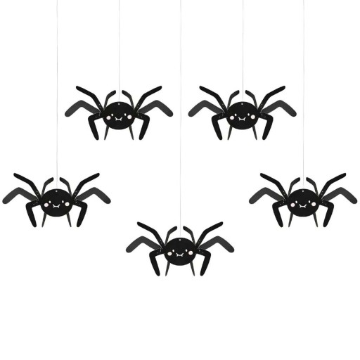 Papierové ozdoby Halloween Spiders - 5 ks.