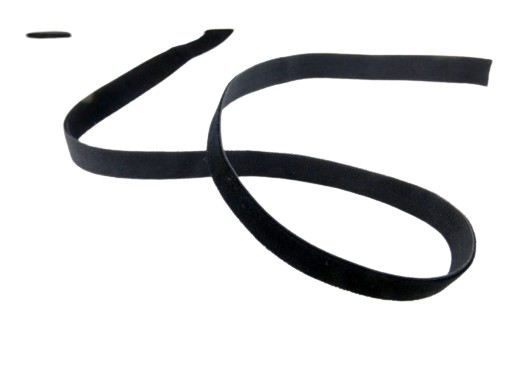 Elastická zamatová stuha 9 mm - čierna (1 m)