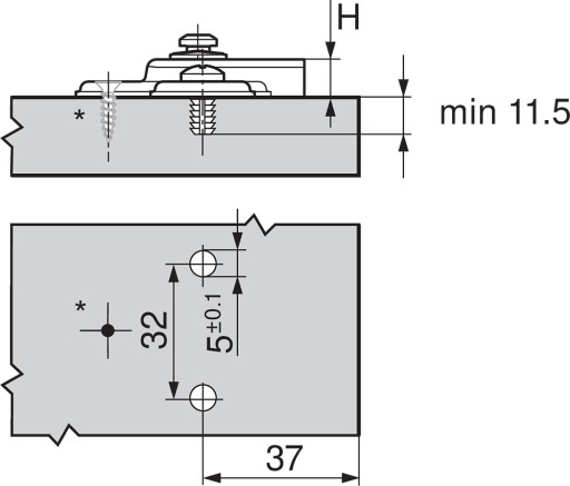 Prekrývací pánt BLUM Module 91K9550 pre chladničku