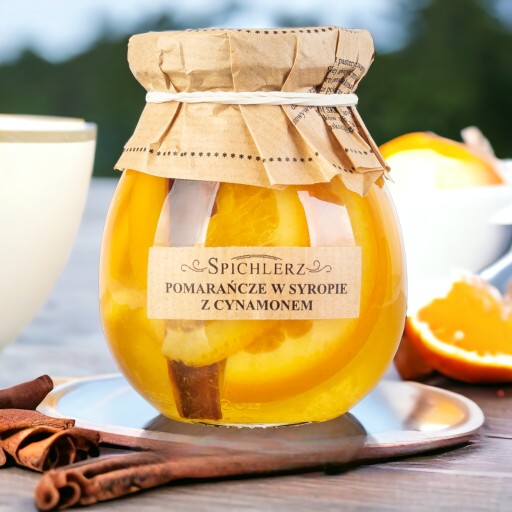 Pomaranče v sirupe so škoricou Pomaranč Škorica do čaju 260g