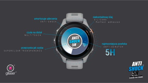 Ochranná fólia Glaser Anti-Shock 5H Garmin Forerunner 955