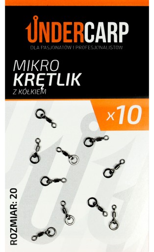 UnderCarp Micro obratlík s krúžkom veľkosť 20 10 kusov
