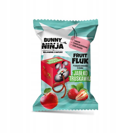 ZAJÍČIK NINJA Ovocná maškrta pre deti FRUIT FLUK jablko jahoda 15g