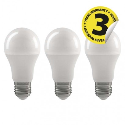 SET 3X LED ŽIAROVKA A60 E27 8,5W (60W) 2700K