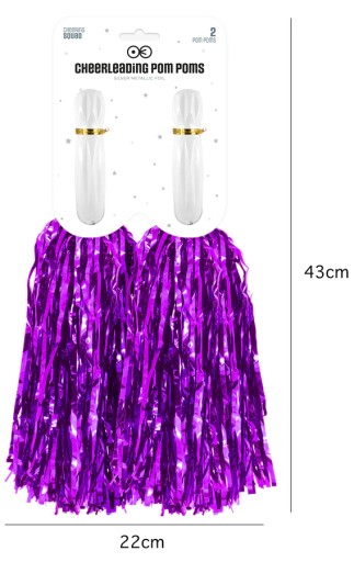 Fialové pom poms CHEERLEADER CHEERLEADER 2 kusy
