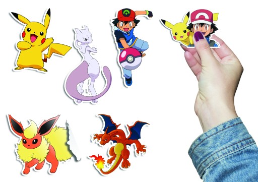 NÁLEPKY NÁLEPKY NA NOTEBOOKY, 6 ks, VEĽKÉ - POKEMON