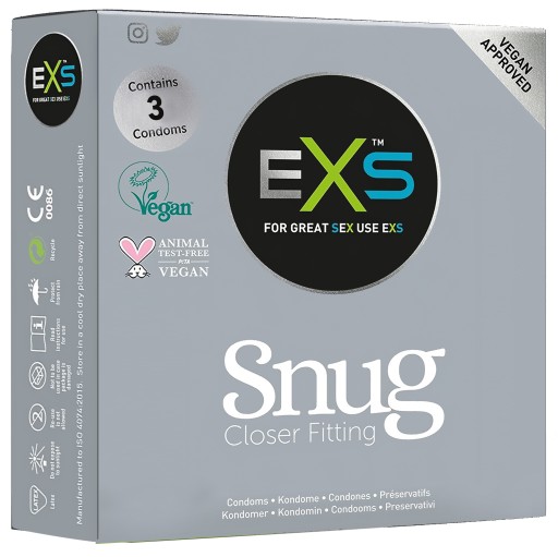 Kondómy malé VEĽKOSŤ S priliehavé tesne priliehajúce EXS Snug Fit 3 ks
