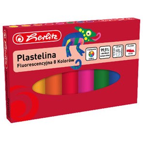 Plastelína 8 farieb fluorescenčná 9588997 HERLI