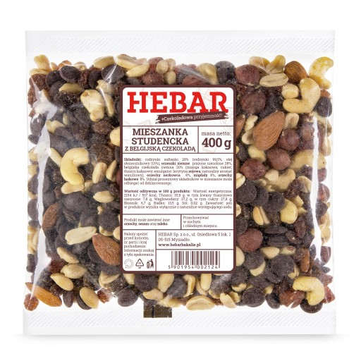 ŠTUDENTSKÝ MIX S BELGICKOU ČOKOLÁDOU 400G