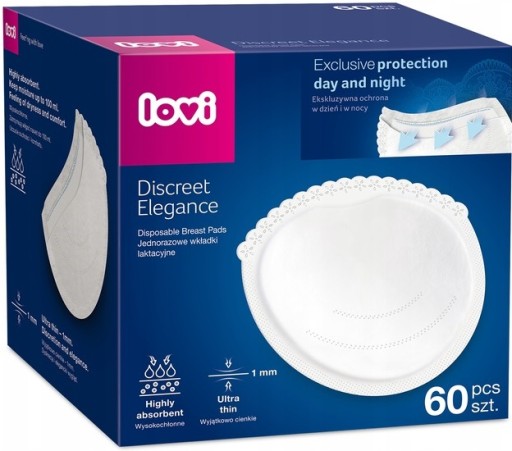 LOVI DISCREET ELEGANCE PREMIUM LAKTAČNÉ VLOŽKY 60 ks