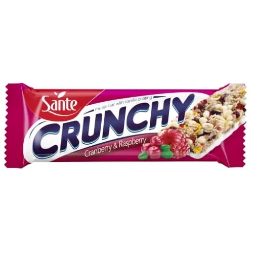 Sante Crunchy brusnicovo-malinová cereálna tyčinka 40 g