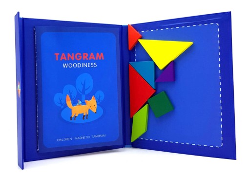 Tangram Magnetická drevená logická logická hra