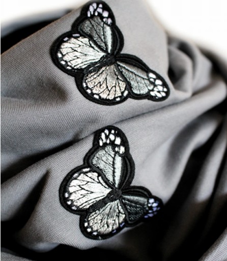 Nažehľovacia termo náplasť Butterfly Applique Patch GREY /2814