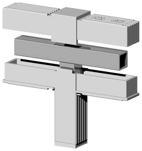 Plastový konektor jadra met 25x25x1,5 2D3 V25 MS