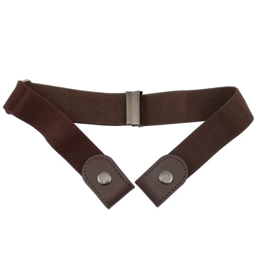 ELASTICKÝ GUMOVÝ REMÍN BEZ SPONY NA UNISEX HNEDÉ NOHAVICE