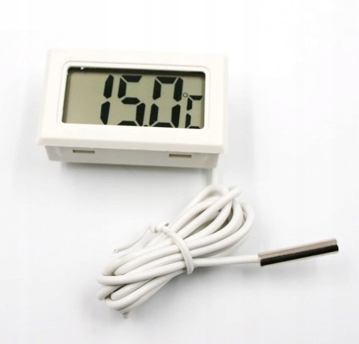 LCD elektronický teplomer s bielou sondou do 110C