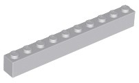 LEGO 6111 BRICK 1x10 svetlosivá NOVINKA (4g)