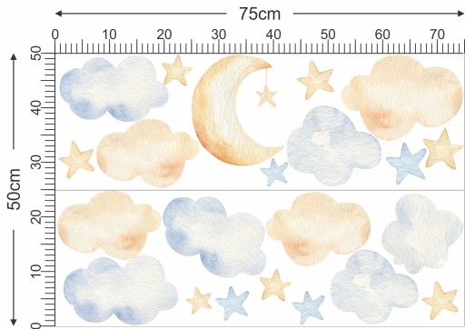 Samolepky na stenu STAR CLOUDS 50x75cm CH1