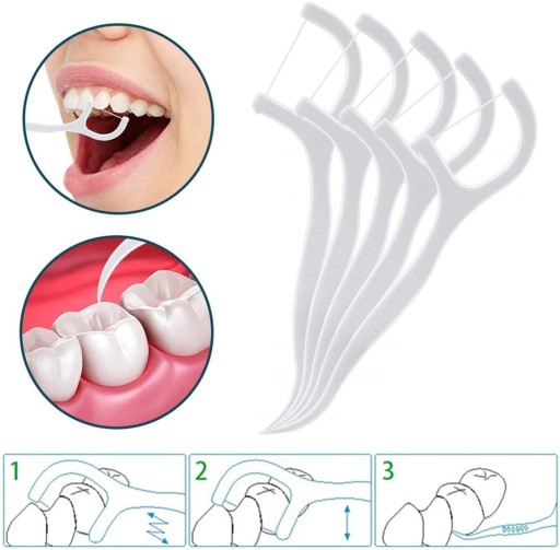 DENTAL Flosser TOOTPIKS S Flosser niťou na zuby s držiakom nite 24 ks