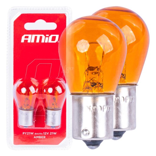 AMiO ŽIAROVKA PY21W 12V 21W ORANŽOVÁ BUBLINA 2KS SCHVÁLENIE