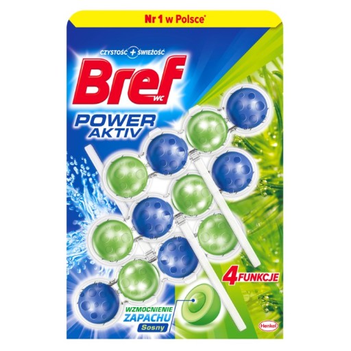 Bref Power Aktiv - Set, 3 WC kocky - Borovica