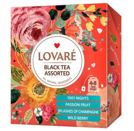 LOVARE Black Tea Set 4 príchutí 32 obálok