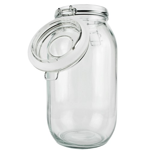 Sklenená dóza COMFORT 2000 ml s klipom na uloženie nádoby na potraviny