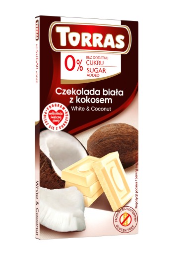 TORRAS Biela čokoláda s kokosom bez pridaného cukru