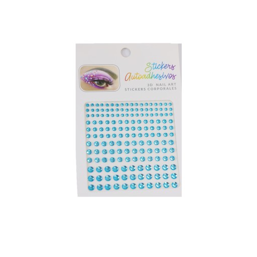 KRYŠTÁLOVÉ NÁLEPKY NA TVÁR kryštály PERLY DIAMANTY 3D OČI MAKEUP vlasy