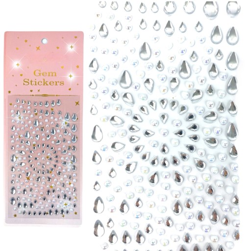 NÁLEPKY KRIŠTÁĽOV FACE ZIRCONIA DIAMANDS 3D GemStickers