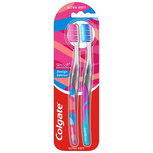 Zubná kefka COLGATE Slim Soft Advanced 2 kusy + ZADARMO