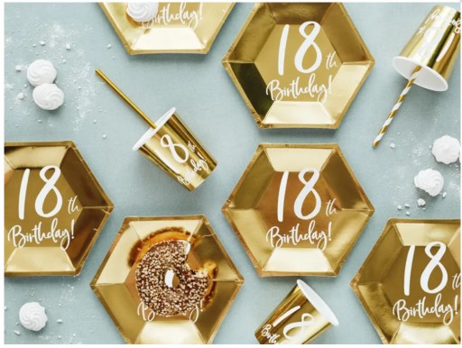 Poháre 18th Birthday Eighteen Golden 220 ml