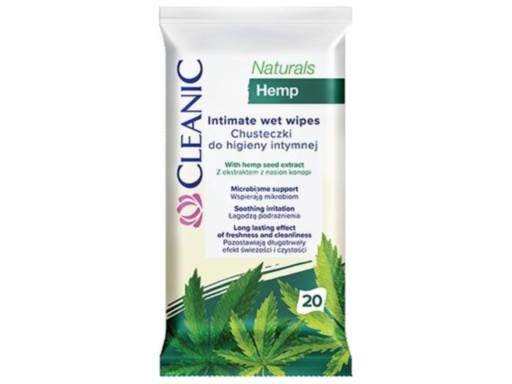 CLEANIC Naturals Konopné utierky na intímnu hygienu 1 balenie - 20 ks