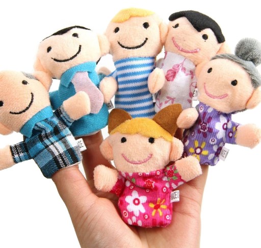 Plyšové bábky Mascot fingerlings family 6 ks