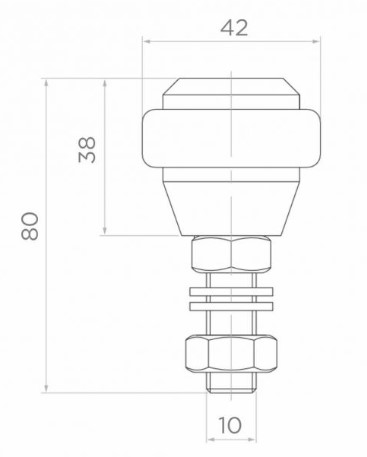 Vodiaca kladka pre posuvnú bránu, priemer 42 mm, pogumovaný závit M12