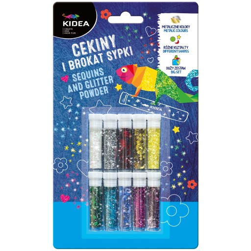 VOĽNÉ GLITTROVÉ FLITRE 10 FARIEB, RÔZNE TVARY